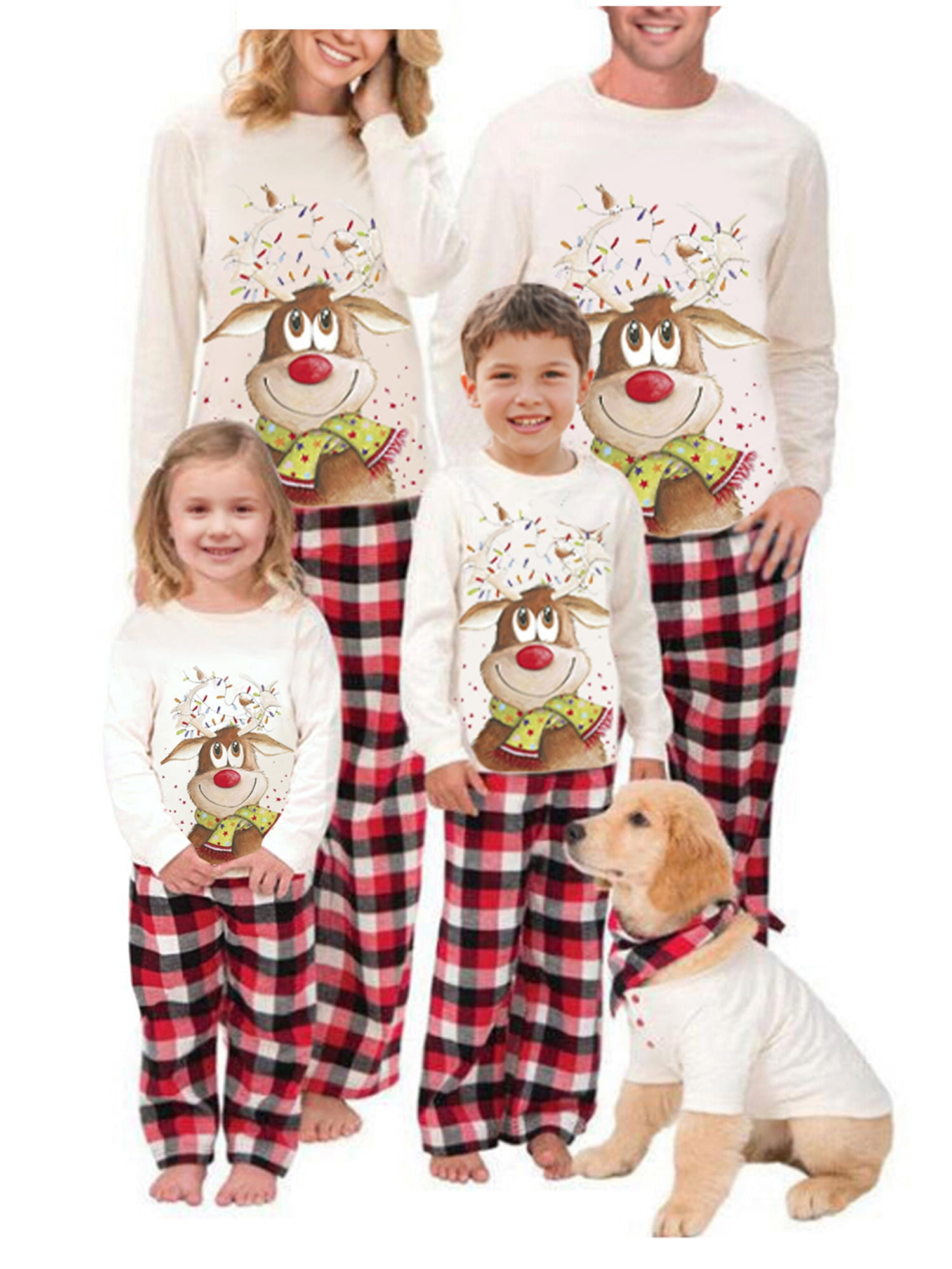 Christmas Pjs Matching Sets Baby Christmas Matching Jammies for Adults and Kids Holiday Sleepwear - Walmart.com