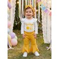 thumbnail image 5 of RUINIXCW Infant Girls Birthday Outfit Long Sleeve Romper Flare Pants and Headband, 5 of 7