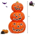 thumbnail image 2 of Costway 3-Tier Color-Changing Lighted Ceramic Pumpkin Lantern Battery Powered Halloween, 2 of 10