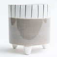 thumbnail image 1 of Set of 6 Gray And White Footed Planter, 1 of 1