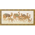 thumbnail image 2 of Unknown 14x9 Black Ornate Wood Framed with Double Matting Museum Art Print Titled - Camels Panel, 2 of 4