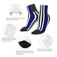 thumbnail image 4 of Breathable Athletic Socks Us Thin Blue Line Flag Of Chicago Cushioned Quarter Socks for Men Women, 4 of 7
