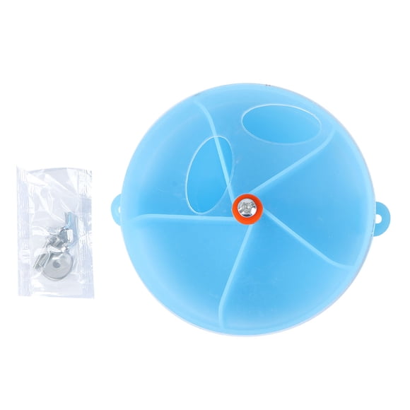MasteelfCA Creative Parrot Wheel-like Feeder Bird Foraging Box Bowl Interactive Parrot Bird Chew Toys (Blue)