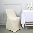 thumbnail image 5 of BalsaCircle 12 Beige Spandex Stretchable Folding Solid Chair Covers Slipcovers Wedding decorations, 5 of 8