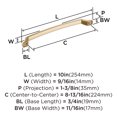 thumbnail image 6 of Amerock Bellamy 8-13/16 inch (224mm) Center-to-Center Golden Champagne Cabinet Pull, 6 of 7