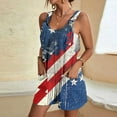 thumbnail image 2 of QATAINLAV Ofertas Del Dia de Hoy Relampago! Rompers for Seniors Dressy Casual Sleeveless Linen Short Overalls Cute American Flag Patriotic Jumpsuits with Pockets 4th of July Outfits Multicolor XL, 2 of 8