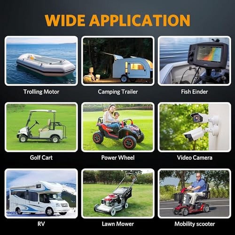 12V 30Ah Lithium LiFePO4 Deep Cycle Battery, 5000+ Cycles Lithium Iron Phosphate Rechargeable Battery for Solar, Fish Finder, Marine, RV/Outdoor Camping, Power Wheelchairs