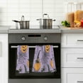 thumbnail image 4 of Yayeee 2 Pack Hand Towels for Bathroom 100% Cotton 16" x 28" Kitchen Towel, Halloween Pumpkin, 4 of 7