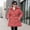 Watermelon Red, variant on Zecgelong Stylish Long Waist Winter Coat For Girls With Warm Filling And Detachable Hood