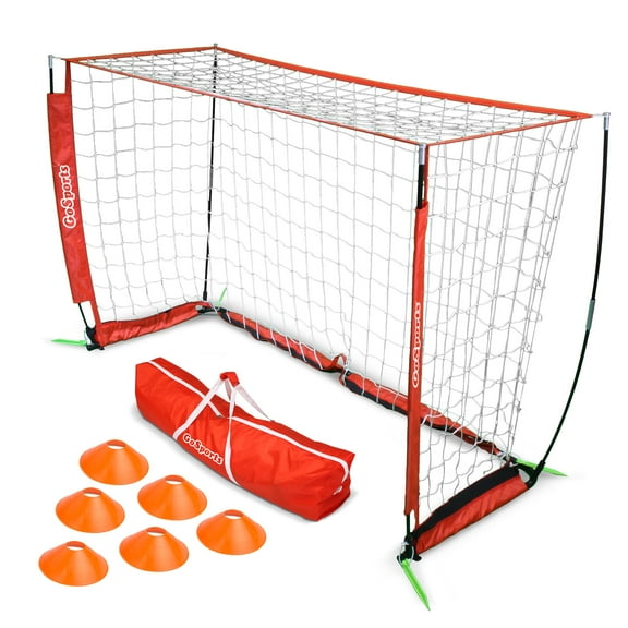 GoSports 6' ELITE Soccer Goal - Includes 1 6' Goal, 6 Cones & Carrying Case