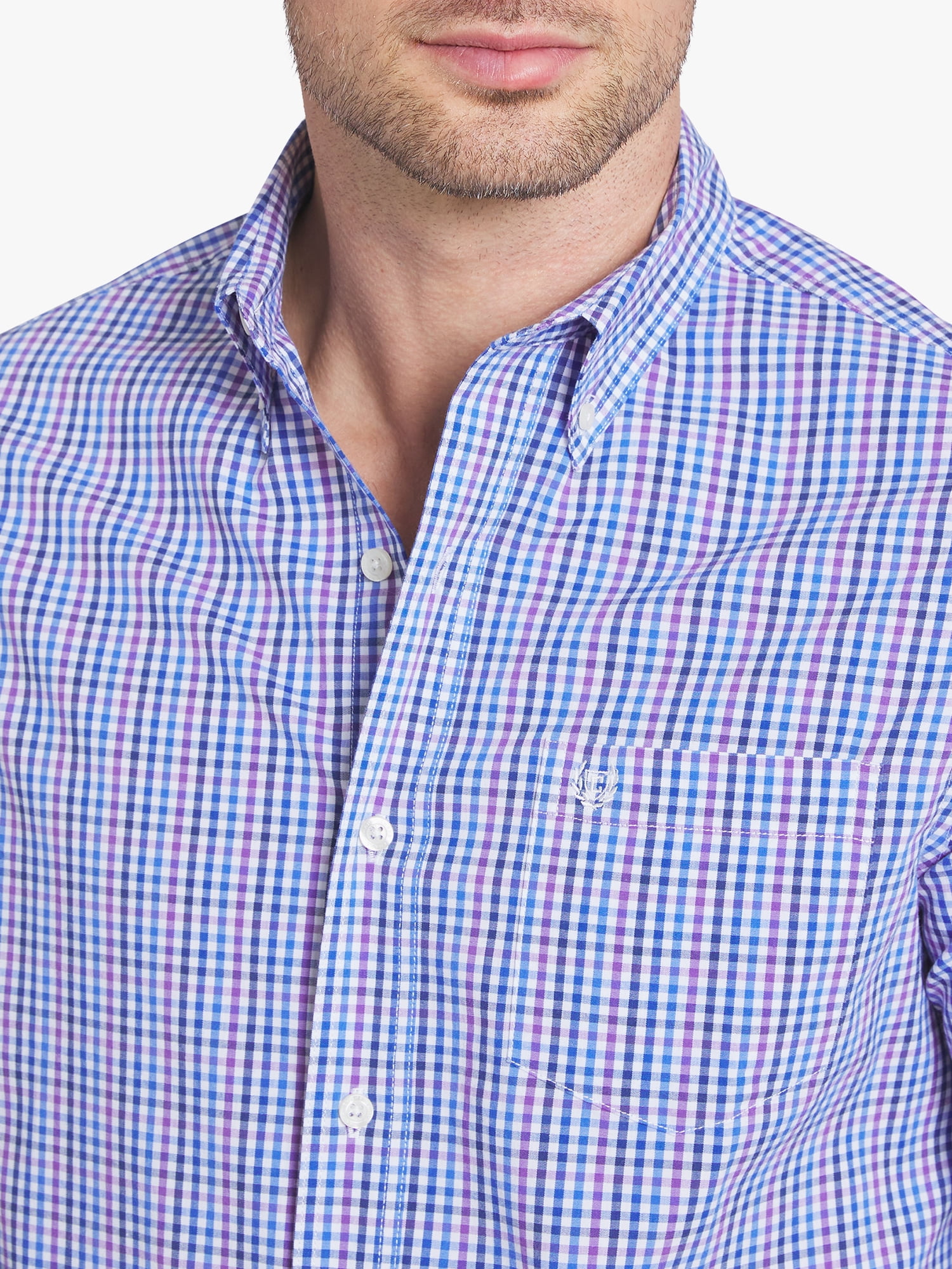 Chaps Men's & Big Men's Short Sleeve Easy Care Stretch Poplin Shirt, Sizes S-3XL