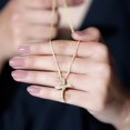 thumbnail image 5 of Rosec Jewels Lab Created Diamond Cross Necklace for Women (Ef-Vs Quality) - Ribbon Cross Pendant - Ready to Gift for Christmas, 10K Yellow Gold, 5 of 8