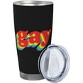 thumbnail image 2 of LGBT Pride Rainbow Gay Fingerprint 20oz Stainless Steel Tumbler With Lid And Straw Spill-Proof Insulation Travel Tumbler Cups Vacuum Coffee Cup For Ice Drinks & Hot Beverages, 2 of 6