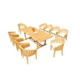 thumbnail image 4 of Grade-A Teak Dining Set: 10 Seater 11 Pc: 94" Mas Rectangle Trestle Leg Table And 10 Lenong Arm Chairs Outdoor Patio WholesaleTeak #51LN2111, 4 of 4