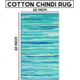 thumbnail image 2 of shiyou-Hand Woven 100% Cotton Chindi Rag Rug 20'x32' - Teal Multi, Recycled Reversible Rug, Boho Farmhouse Rugs for Living Room, Dining Room, Kitchen, Entryway, Bedroom Rugs, 2 of 4