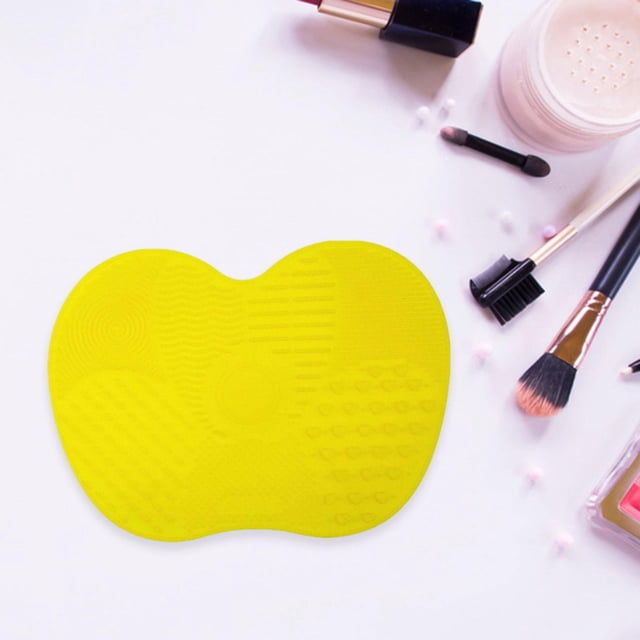 Almohadilla limpiadora de brochas de maquillaje Yinane compacta ligera profesional plegable reutilizable de silicona Amarillo