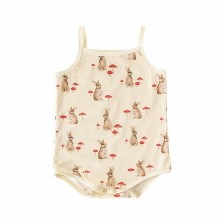 

Children Climbing Clothes Rabbits Bunny Mushroom Cartoon Pattern Short Sleeve Clothes Boys Toddler Girls Newborn Infant Child Clothing Streetwear Kids Dailywear Outwear