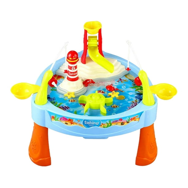 Water Circulating Fishing Game Board Play Set Electronic Toy Fishing Set  Kids Sand Water Table Toys for Outside Girls Boys Age 1-3 Children 