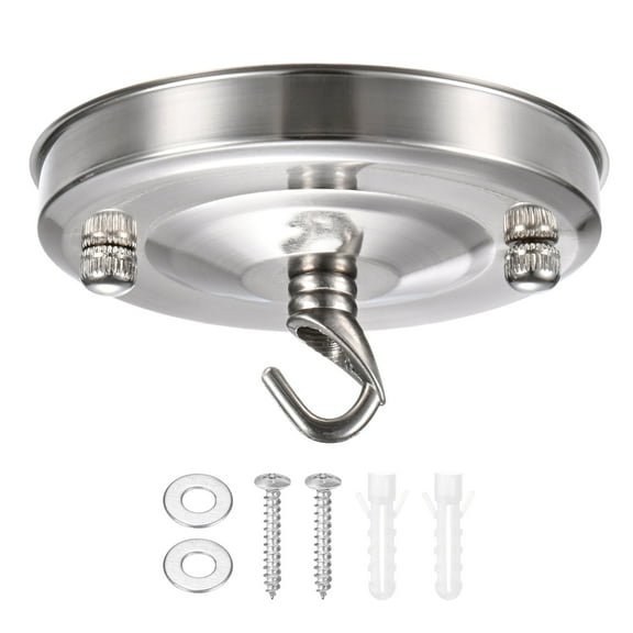 1-Pack Light Canopy Kit, 4.3" Replacement Cover Plate for Chandelier Fixture/Pendant Light, Ceiling Hooks Cover Plate [Nickel Silver]