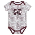 thumbnail image 4 of Newborn Maroon Mississippi State Bulldogs Sunday Comics 3-Pack Bodysuit Set, 4 of 4