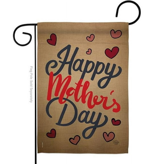 Ornament Collection G192031-BO Happy Mothers Day Family Mother 13 x 18.5 in. Double-Sided Decorative Vertical Garden Flags for House Decoration Banner Yard Gift