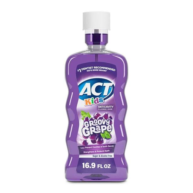 Enjuague bucal ACT Kids anticaries con flúor 500 ml sabor uva