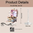 thumbnail image 3 of Rotating Acrylic Music Box Ornament, 2D Ballerina Dancer Figurine, Colorful Desktop Decoration, Hand-Crank Spinning Art, Whimsical Shelf Centerpiece, Home Office Gift, 3 of 5