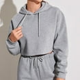 thumbnail image 3 of Oplxuo Women's Cropped Hoodies Sweatshirts Casual Basic Long Sleeve Pullover Solid Color Loose Y2K Fall Clothes, 3 of 4