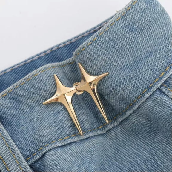 GKNET Trendy Cross Star Waist Buckle Adjustable Detachable Pants Clips Waist Tightener-A2