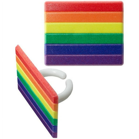 Rainbow Pride Cupcake Rings Topper, by DecoPac 24 Piece
