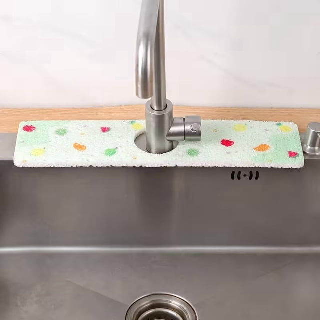 1 unidad, fregadero de cocina, pulpa de madera, algodón, almohadilla de esponja absorbente larga, fregadero, lavavajillas, mesa, herramienta mágica absorbente, esponja de agua