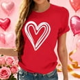 thumbnail image 2 of BLVB Valentines Shirts for Women Cute Love Heart Shirt Valentine T Shirt Red Short Sleeve Crewneck Casual Hearts Tops, 2 of 5