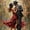 Couple Dancing01, variant on Man and Woman Tango Dancing Vintage Town Alley Framed Wall Art, Solid Wood Frame Warm Night Street Scene Art Print, Romantic Wall Decor for Date Room Entryway, 12x16in