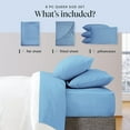 thumbnail image 4 of Luxclub Cooling 7 pc Microfiber Sheet Set, Denim Split King- Soft, and Deep Pocketed Comfortable Bed Sheets, 4 of 8
