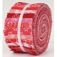 thumbnail image 2 of Soimoi 40Pcs Asian Block Print Cotton Precut Fabrics For Quilting Craft Strips 2.5x42inches Jelly Roll - Pink, 2 of 8