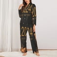 thumbnail image 2 of Fotbe HAPPY NEW YEAR 2024 Conjunto de Pijama de Manga Larga para Mujer con Estampado, Ropa de Dormir de 2 Piezas, Conjunto de Casa Suave y Cómodo con Bolsillos-Medium, 2 of 7