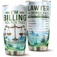thumbnail image 1 of Athenstics Funny Lawyer Tumbler Funny Attorney Gift 1 Pack Tumbler 20 Oz Gifts - I''m Billing You For This Tumbler - Law School Best Attorney Graduation Christmas Mug For Women Men, 1 of 6