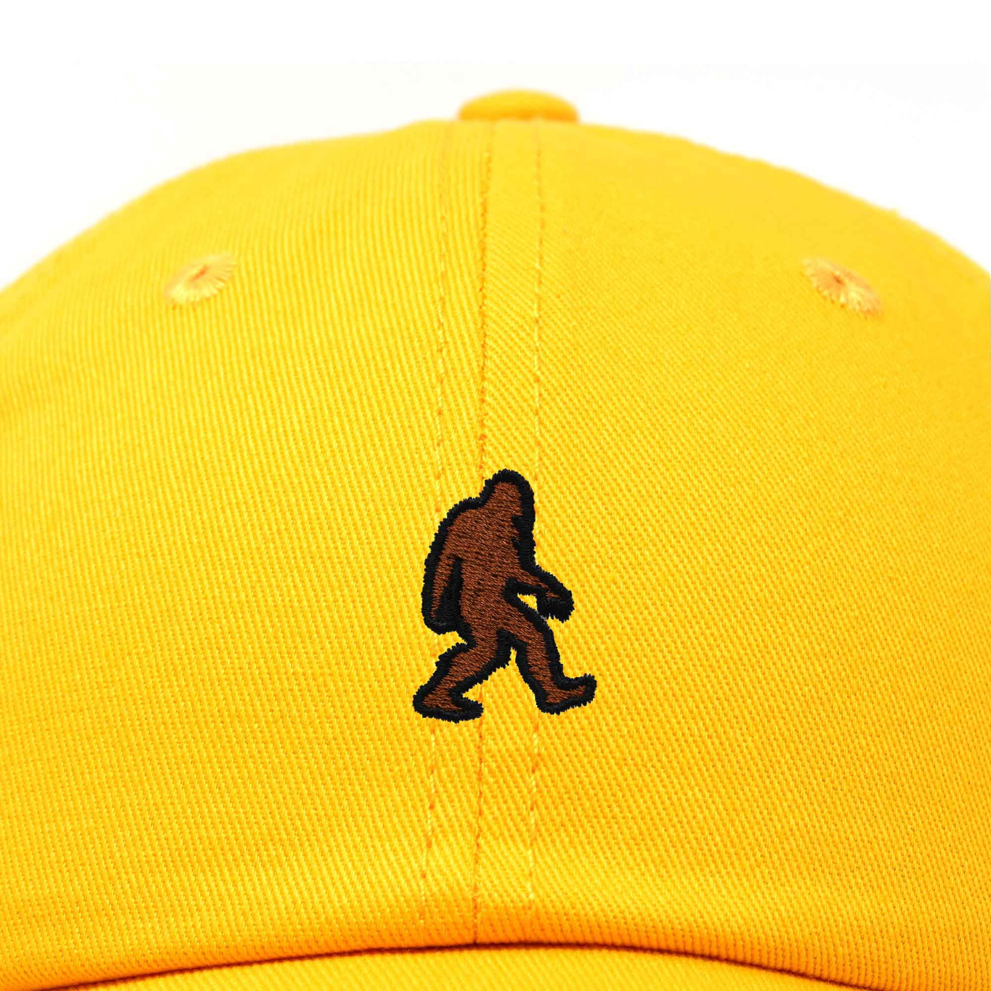Dalix Sasquatch Embroidered Cap Cotton Baseball Summer Cool Dad Hat Mens in Gold