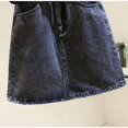 thumbnail image 5 of Minifalda vaquera adelgazante de cintura alta negra y gris para mujer, estilo nuevo de verano a la moda, versión coreana, falda ajustada, 5 of 5