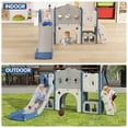 thumbnail image 6 of Kinbor 8 in 1 Toddler Playset with Slide, Indoor/Outdoor Kids Slide Toddler Playground Age 1-3 Baby Slide with Basketball Hoop, White&Blue, 6 of 9