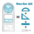 thumbnail image 7 of 4 Pack Multifunctional Geometric Ruler, Mathematics Measuring Tool Draft Rulers Set, Rotatable Circular Drawing Template Ruler for Student Studying Designing Office Supplies, 7 of 7