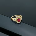 thumbnail image 4 of Gem Stone King 1.67 Ct Oval Red Mystic Topaz 18K Yellow Gold Plated Silver Spotlight Ring (Size 5), 4 of 4