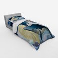 thumbnail image 3 of Ambesonne Cartoon Bedding Set 4 Pcs, Night Clouds Bohemian Fish, Queen, Night Blue White, 3 of 3