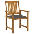 thumbnail image 3 of vidaXL Patio Chairs Outdoor Patio Dining Chair with Cushions Solid Wood Acacia, 3 of 11