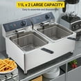 thumbnail image 3 of M optimized Commercial Deep Fryer with Basket, Electric Countertop Fryer Stainless Steel Fryers, for Restaurant Home Use with Lid, 110V, 1700W, 3 of 7