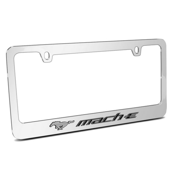 iPick Image for Ford Mustang Mach-E Mirror Chrome Metal License Plate Frame, Official Licensed