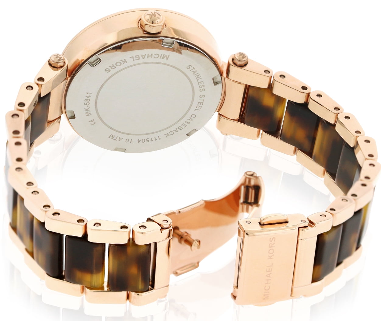 Michael Kors Women's Mini Parker Tortoise Acetate and Rose Gold-Tone Watch, MK5841