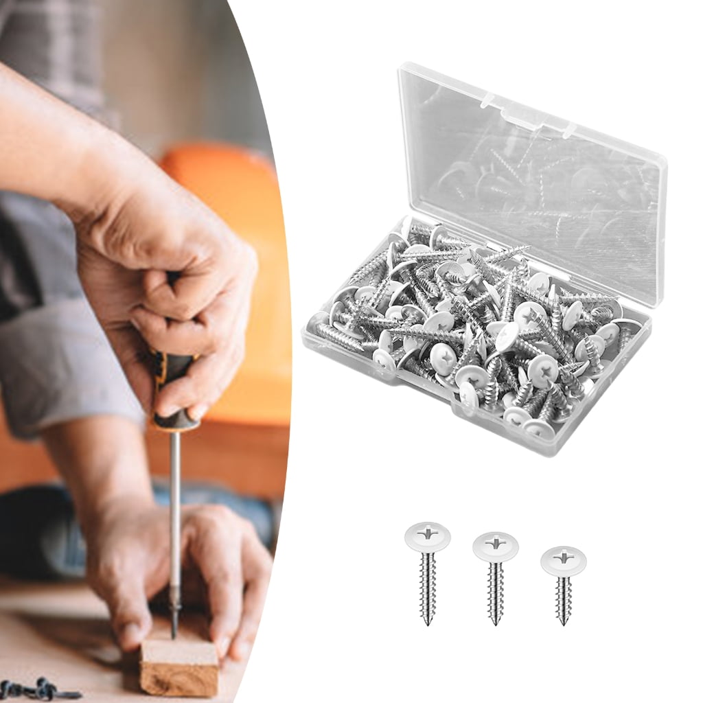 White Wood Screws 120pcs Trusses Head for Furniture Assembly Daily Use