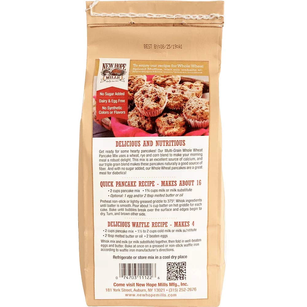 New Hope Mills Easy To Make Pancake Mix- Two 32 oz. Bags- Your Choice of 5 Different Varieties (Whole Wheat)