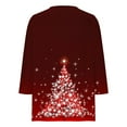 thumbnail image 5 of LiMoi Women's 3/4 Sleeve V Neck Holiday Shirt with Christmas Tree Print Cozy Top Tees Tshirts Blouse for Winter My Items, 5 of 5